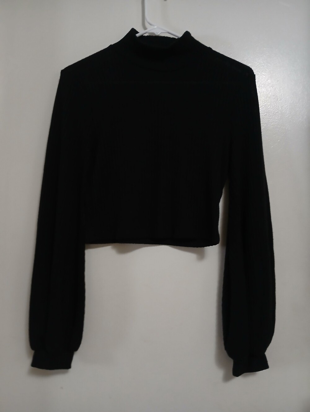 Favlux Womens Long Sleeve Cropped Sweater L Black
